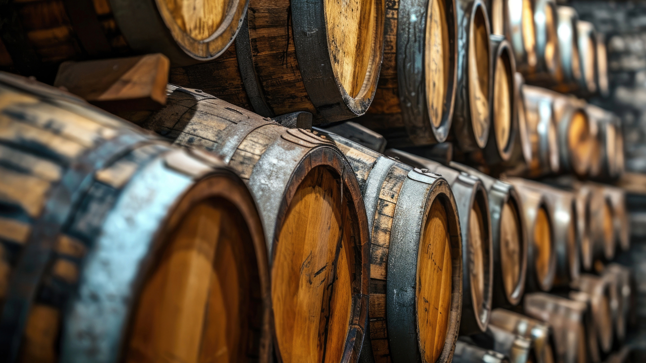 Curated tequila barrels prepared for bottling